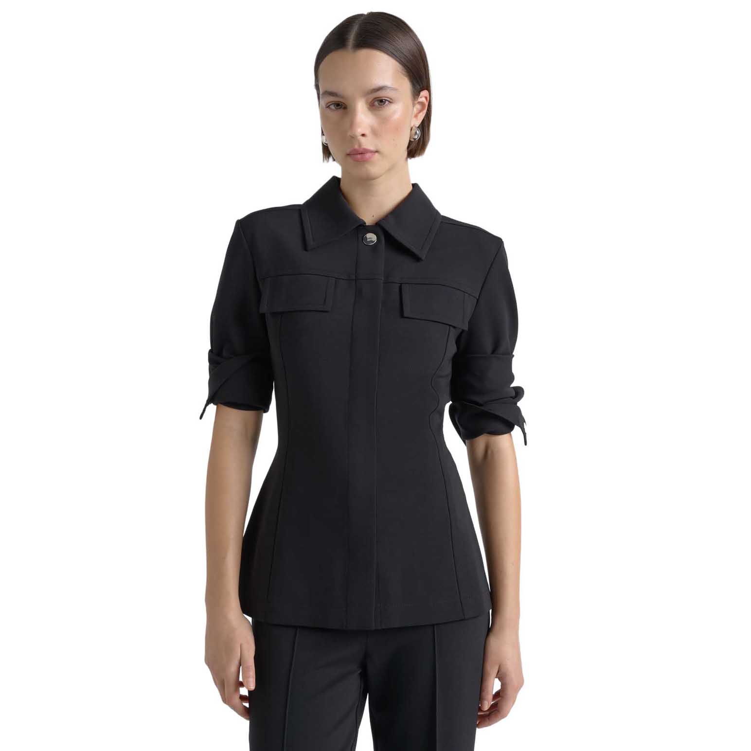 Cue Stretch Snap Detail Shirt